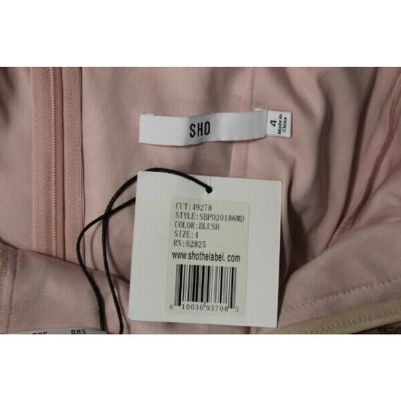 SHO Tadashi Shoji Sz 4 Diamond Sequins Midi Slip Dress Blush Pink Annabelle NWT - Picture 4 of 11